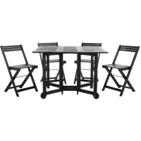 Lavina 5-pc. Outdoor Cabinet Dining Set in Black by Safavieh