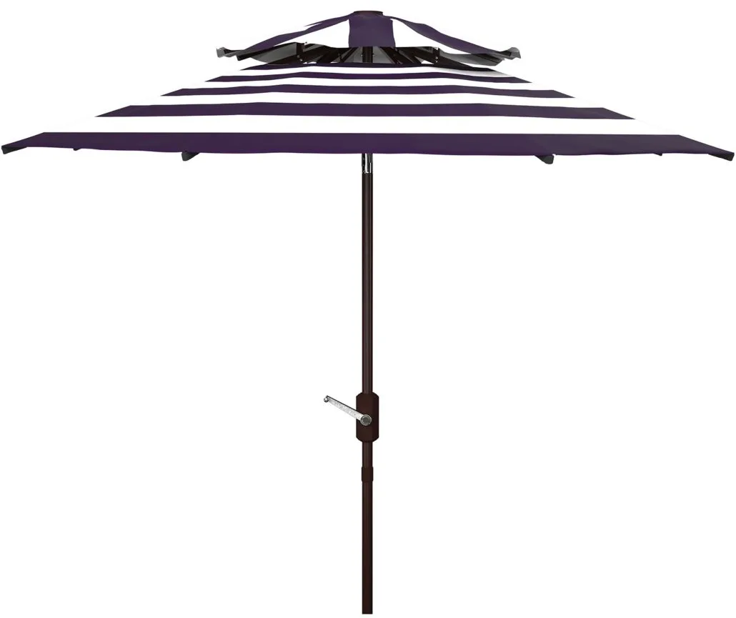 Marcie Fashion Line 9 ft Double Top Umbrella in Natural by Safavieh