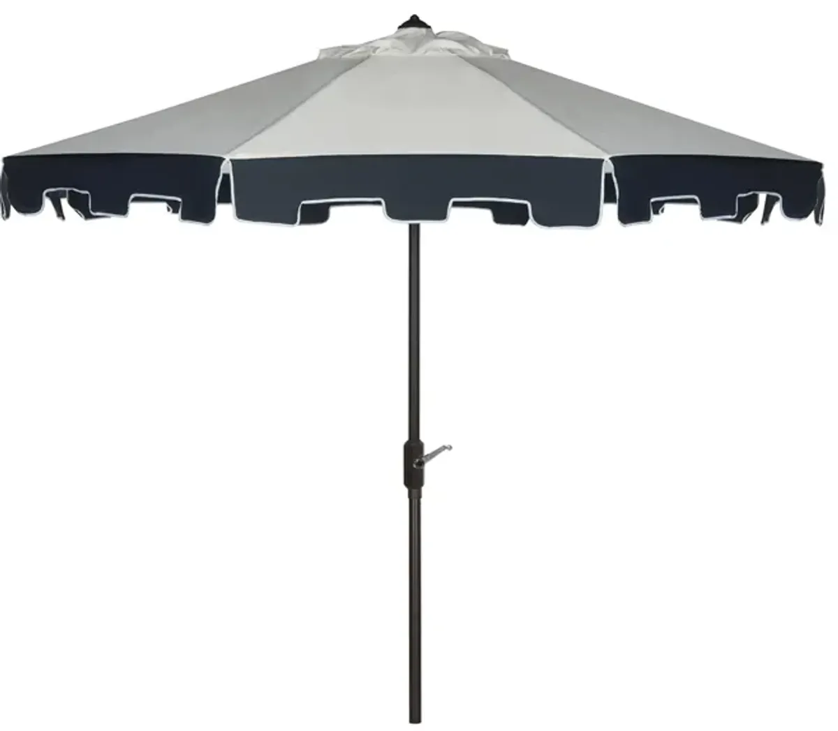 Myrna UV Resistant Fashion 9 ft Auto Tilt Umbrella in Navy / Beige / Natural by Safavieh