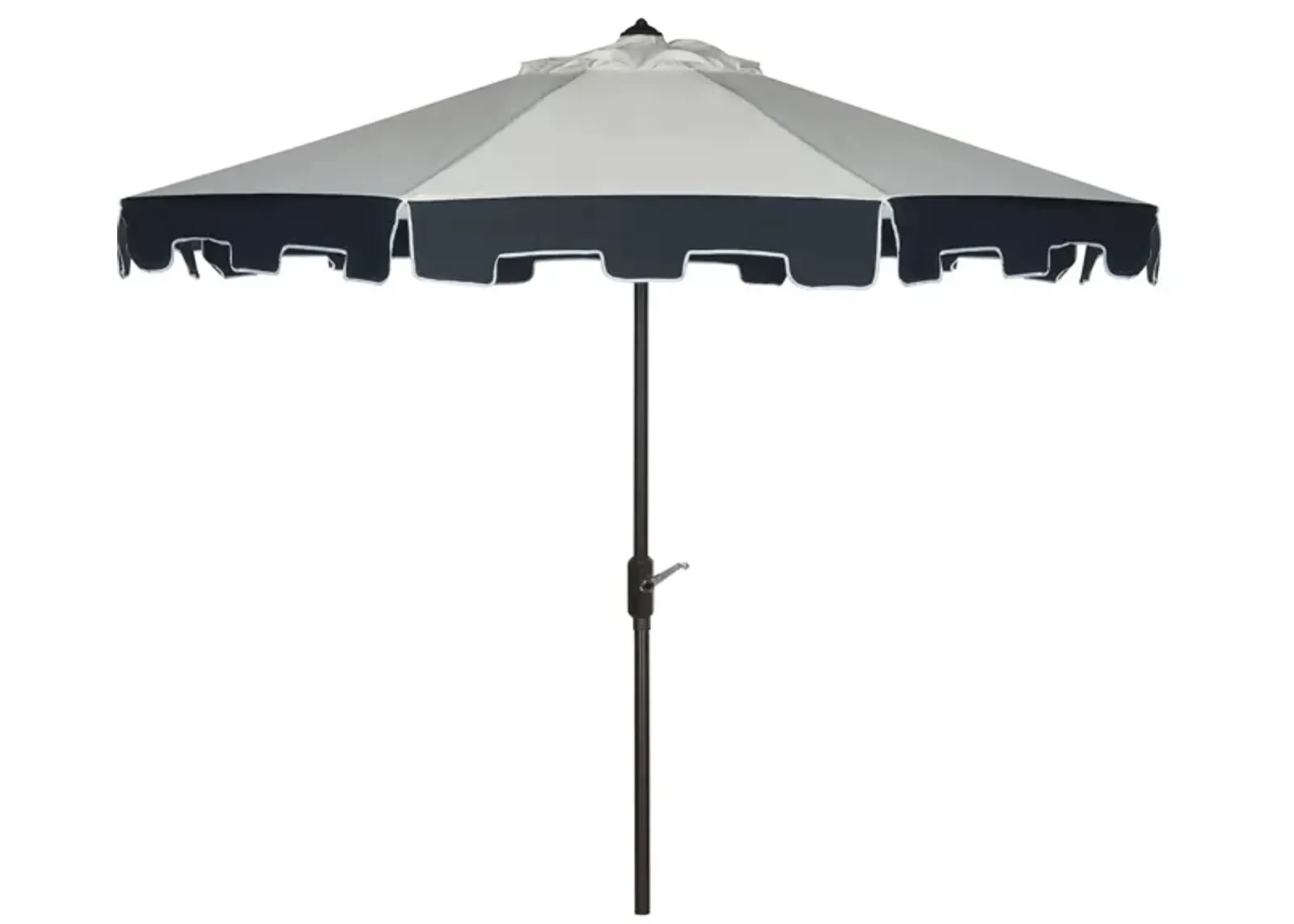 Myrna UV Resistant Fashion 9 ft Auto Tilt Umbrella in Navy / Beige / Natural by Safavieh