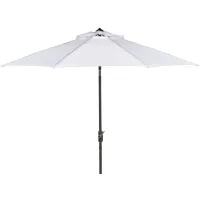 Ortega UV Resistant 9 ft Auto Tilt Crank Umbrella in White by Safavieh