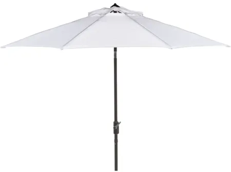 Ortega UV Resistant 9 ft Auto Tilt Crank Umbrella in White by Safavieh