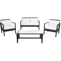 Winta 4-pc. Patio Set in Brown / White by Safavieh