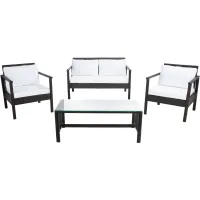 Winta 4-pc Living Set in Brown & White by Safavieh