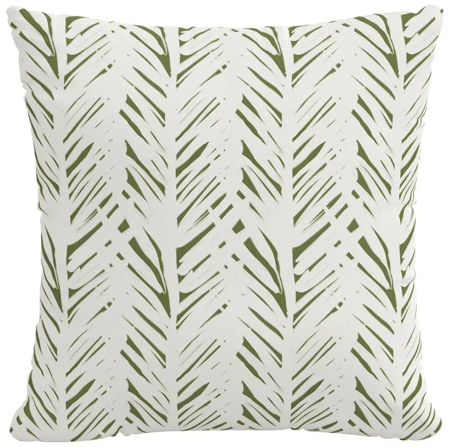 22" Outdoor Brush Palm Pillow in Brush Palm Leaf by Skyline