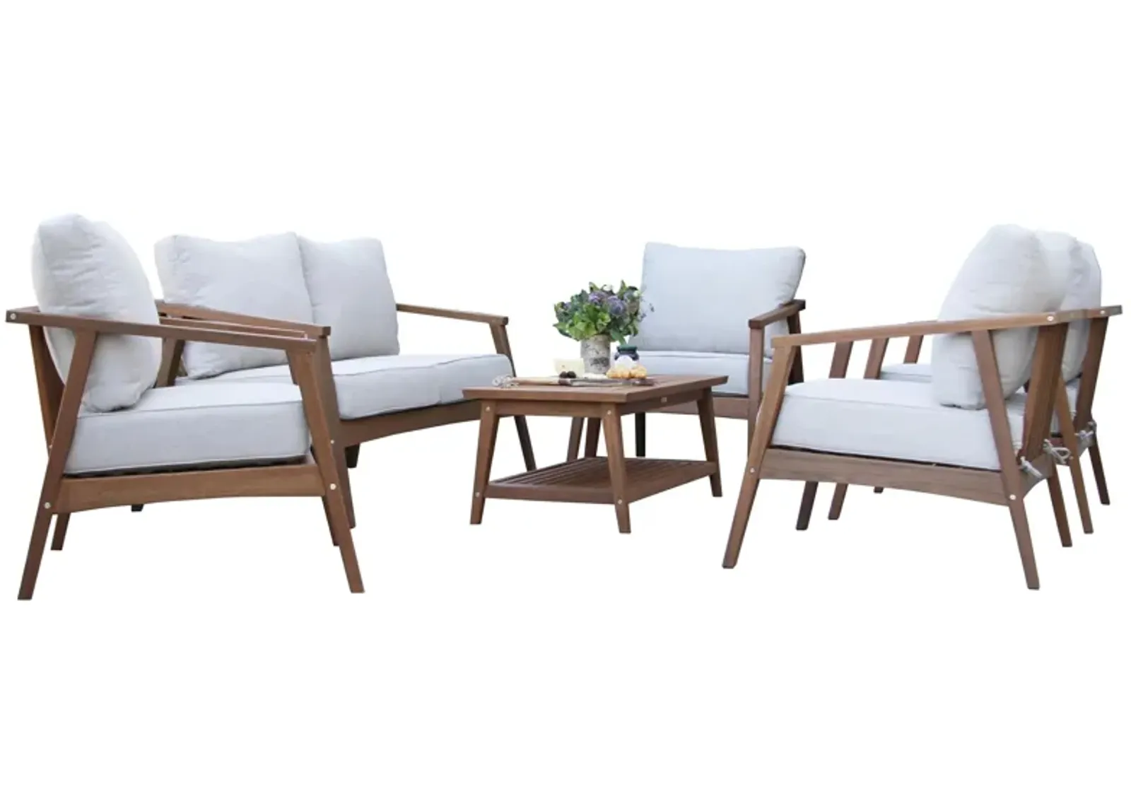 Bohemian 6 pc. Modern Seating Group in Brown by Outdoor Interiors