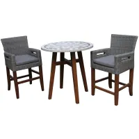 Bassey 3 pc. Counter Height Bistro Set in Multi by Outdoor Interiors