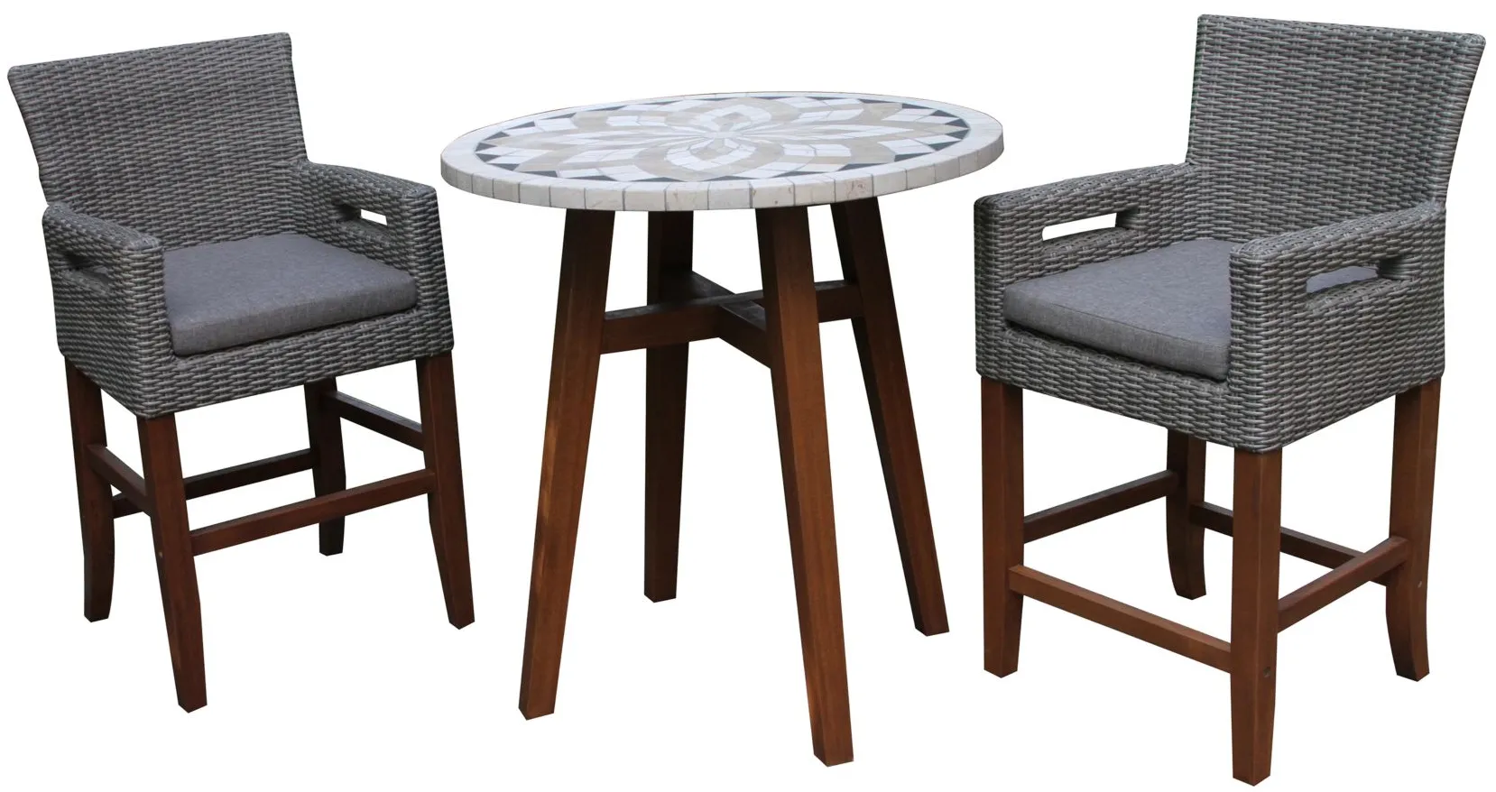 Bassey 3 pc. Counter Height Bistro Set in Multi by Outdoor Interiors