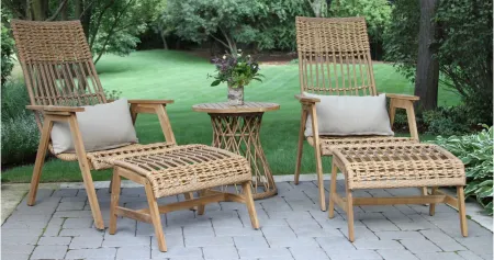 Bohemian 5 pc. Lounger Set in Teak by Outdoor Interiors