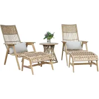 Bohemian 5 pc. Lounger Set in Teak by Outdoor Interiors