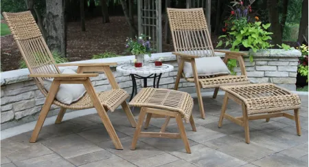 Bohemian 5 pc Lounger Set with Ottomans in Teak by Outdoor Interiors