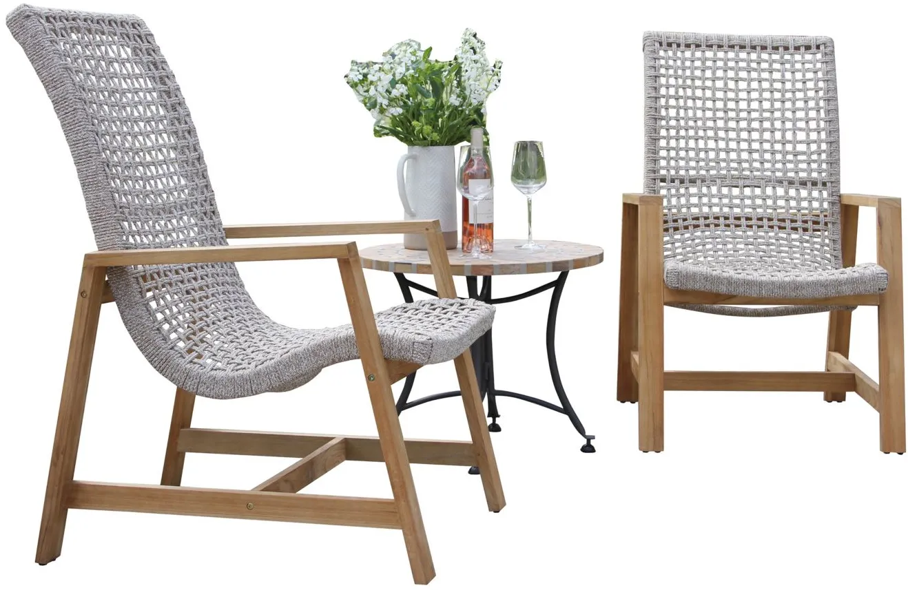 Nautical 3-pc. Lounge Set in Teak by Outdoor Interiors