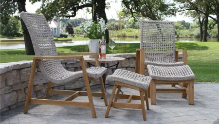 Nautical 5-pc. Lounge Set in Teak by Outdoor Interiors