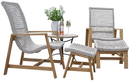 Nautical 5-pc. Lounge Set in Teak by Outdoor Interiors