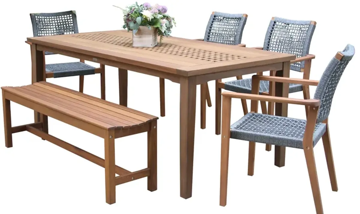 Farmhouse 6 pc. Dining Set in Brown by Outdoor Interiors