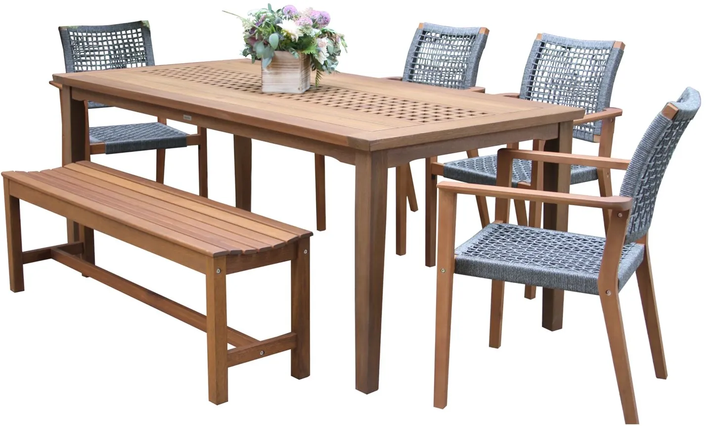 Farmhouse 6 pc. Dining Set in Brown by Outdoor Interiors