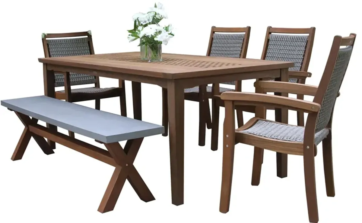 Nautical 6 pc. Dining Set in Brown by Outdoor Interiors