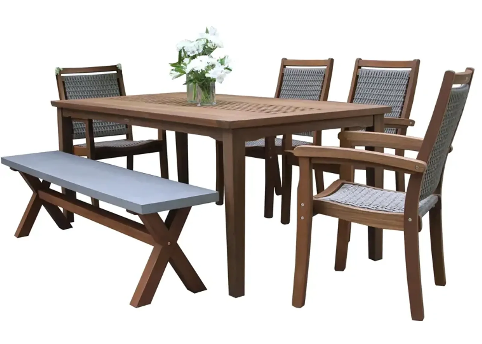 Nautical 6 pc. Dining Set in Brown by Outdoor Interiors