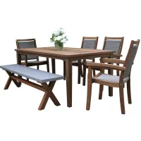 Nautical 6 pc. Dining Set in Brown by Outdoor Interiors