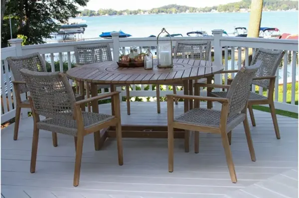 Nautical 7-pc. Lazy Susan Table with Rope Chairs