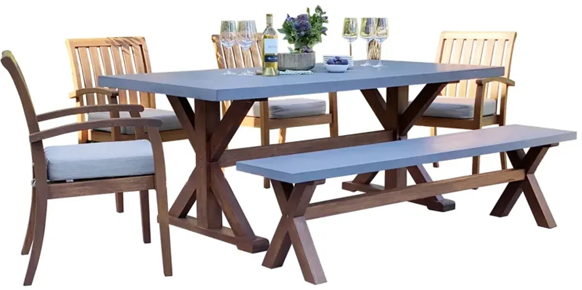 Nautical 6 pc. Dining Set with Bench