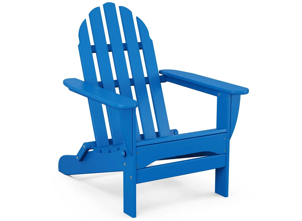 Classic Folding Adirondack Chair in Pacific Blue by Polywood