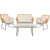 Lanty 4-pc. Patio Set in Natural / Beige by Safavieh