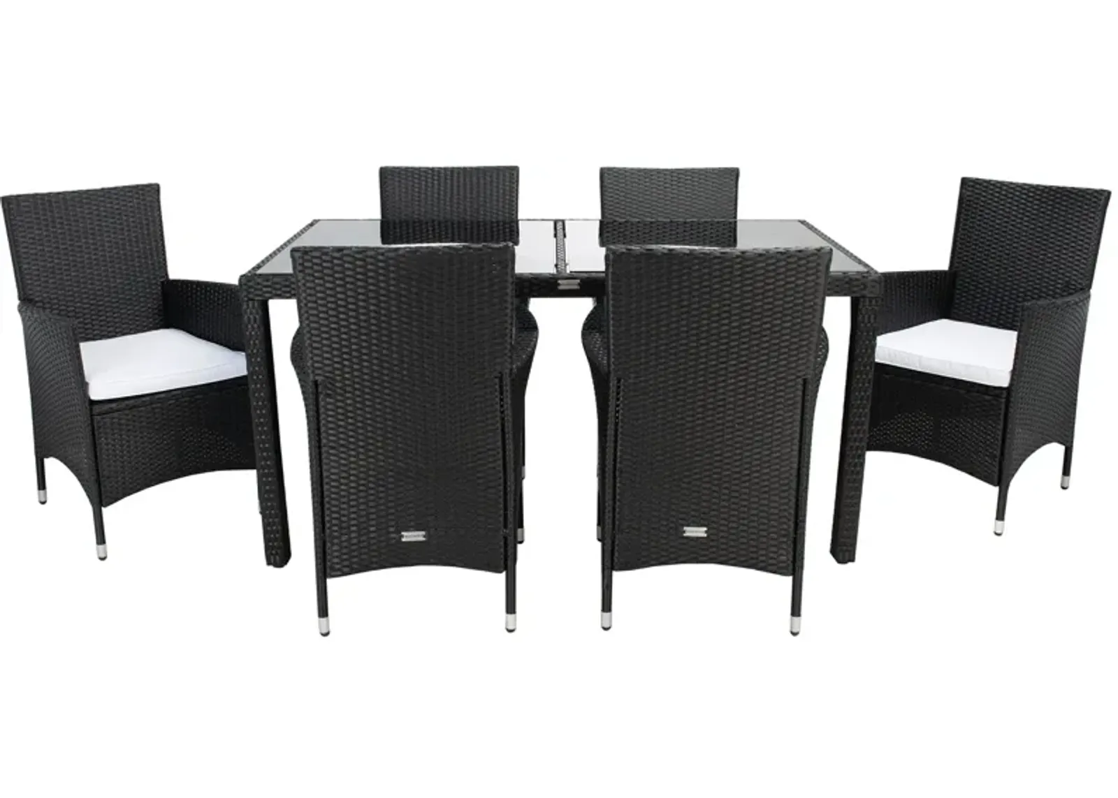 Hendrick 7-pc. Outdoor Dining Set in Brown/Beige/Black by Safavieh