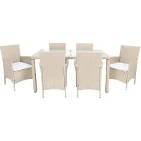 Hendrick 7-pc. Outdoor Dining Set in Yellow by Safavieh