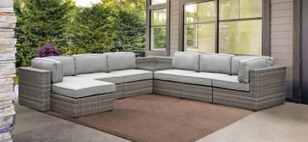 Tamyra 7 Piece Wicker Sectional in Gray by Steve Silver Co.