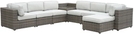 Tamyra 7 Piece Wicker Sectional in Gray by Steve Silver Co.