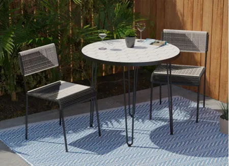 San Pedro 3-pc. Outdoor Dining Set in White by SEI Furniture