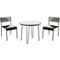 San Pedro 3-pc... Outdoor Dining Set in White by SEI Furniture