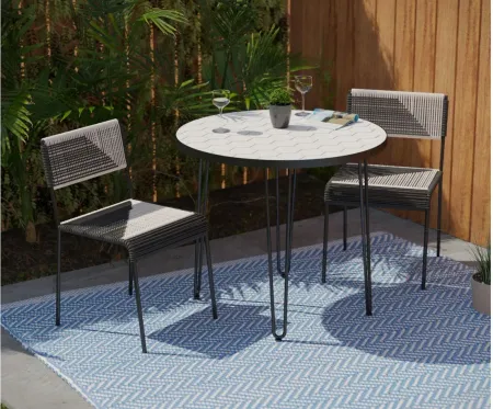 San Pedro Outdoor Round Bistro Table in White by SEI Furniture