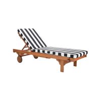 Newport Reclining Chaise Lounge w/ Side Table in White by Safavieh