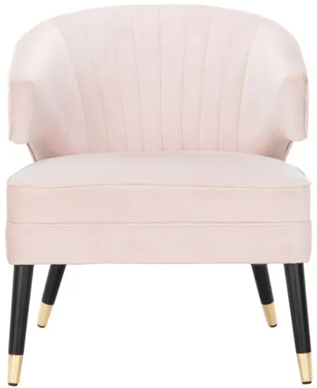 Stazia Wingback Accent Chair in Blush / Black by Safavieh