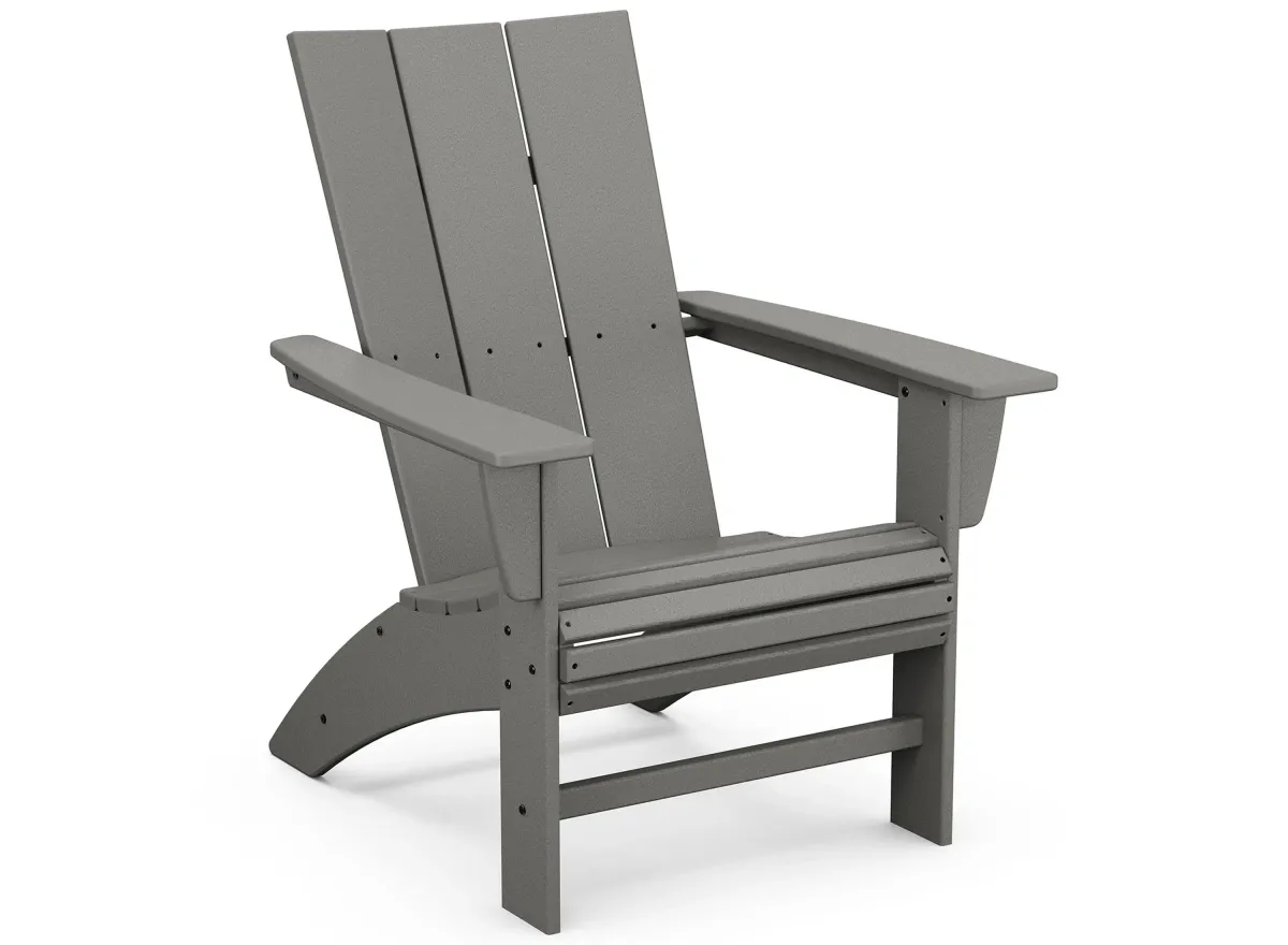 Modern Curveback Adirondack Chair in Slate Grey by Polywood