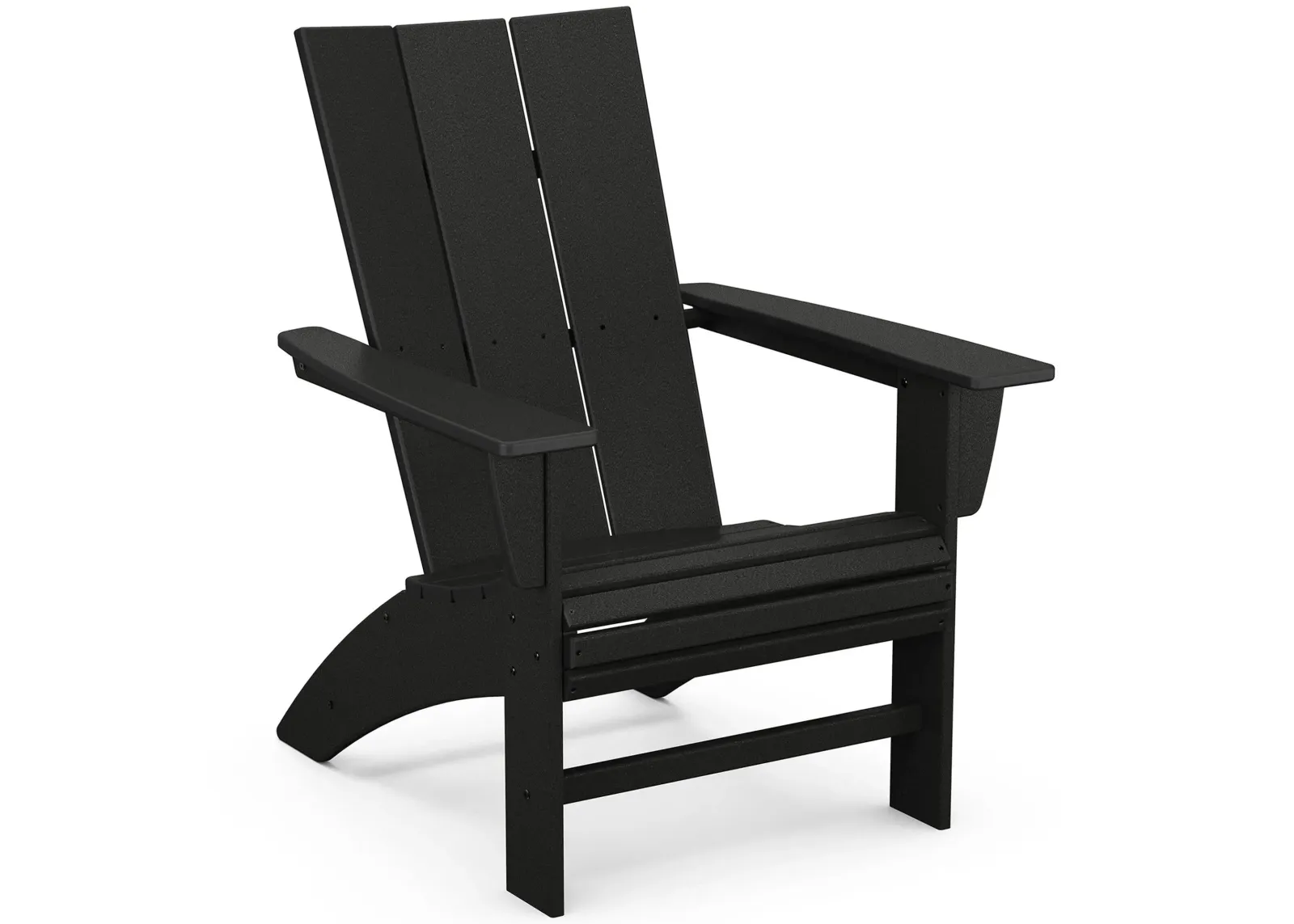 Modern Curveback Adirondack Chair in Black by Polywood