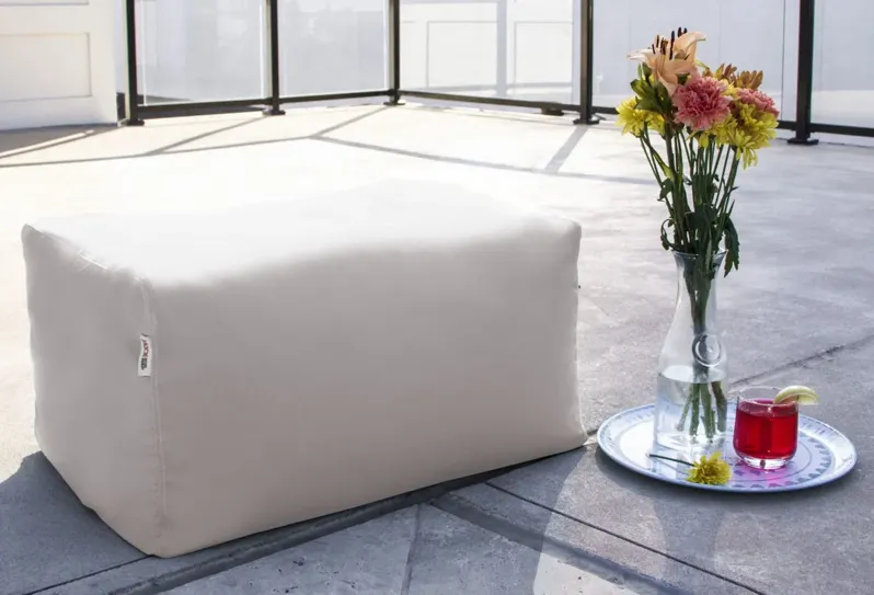 Lamont Outdoor Bean Bag Ottoman in Stone Gray by Foam Labs