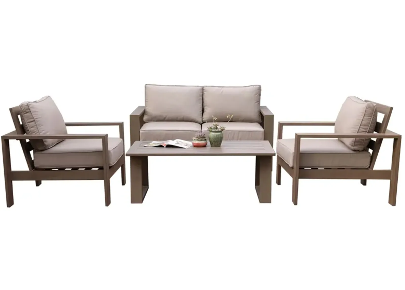 Alassio 4-pc. Conversation Set in Natural / Beige by Bellanest