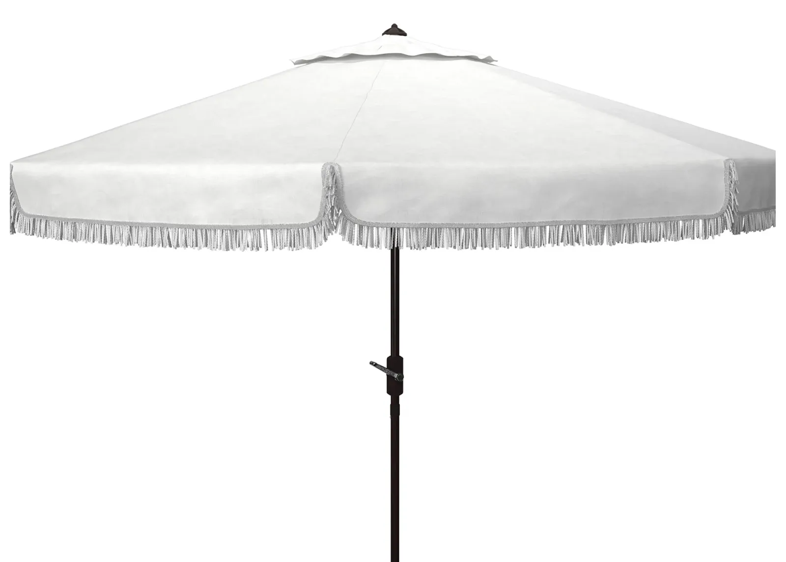 Milan Fringe Umbrella in White by Safavieh