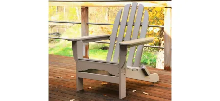 Icon Static Adirondack Chair in "Weathered Wood" by DUROGREEN OUTDOOR