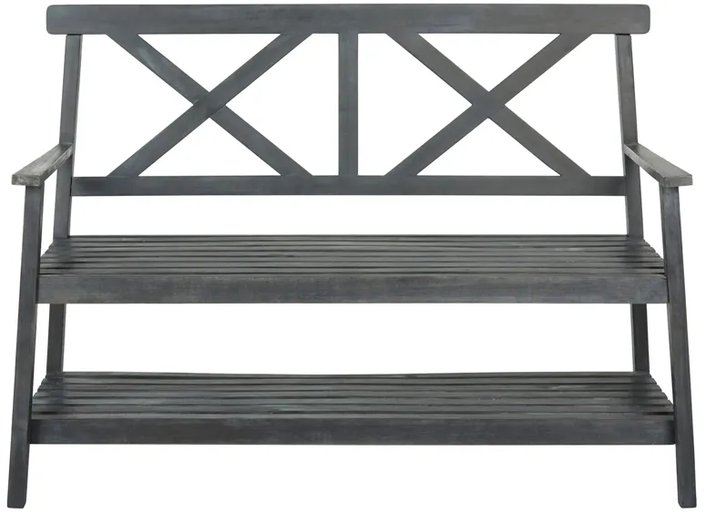 Arden Outdoor Bench in Black by Safavieh