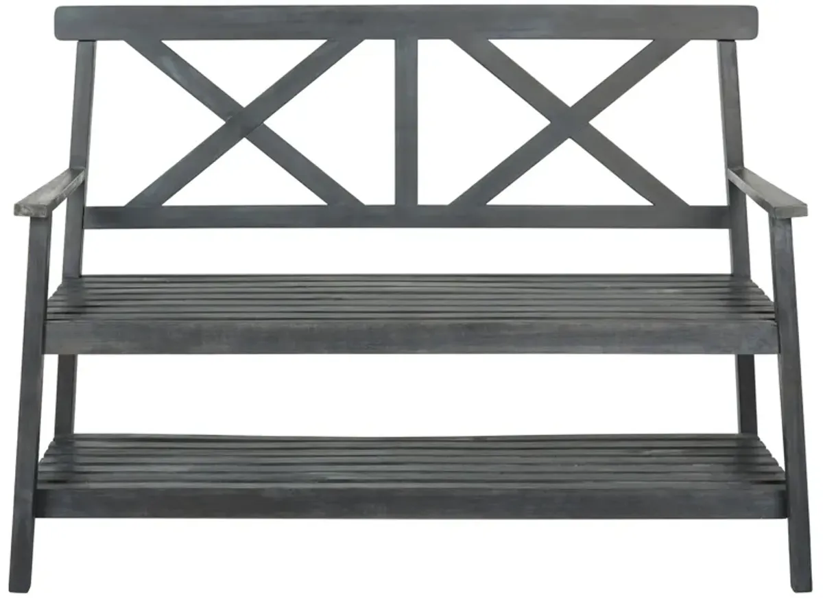 Arden Outdoor Bench in Black by Safavieh