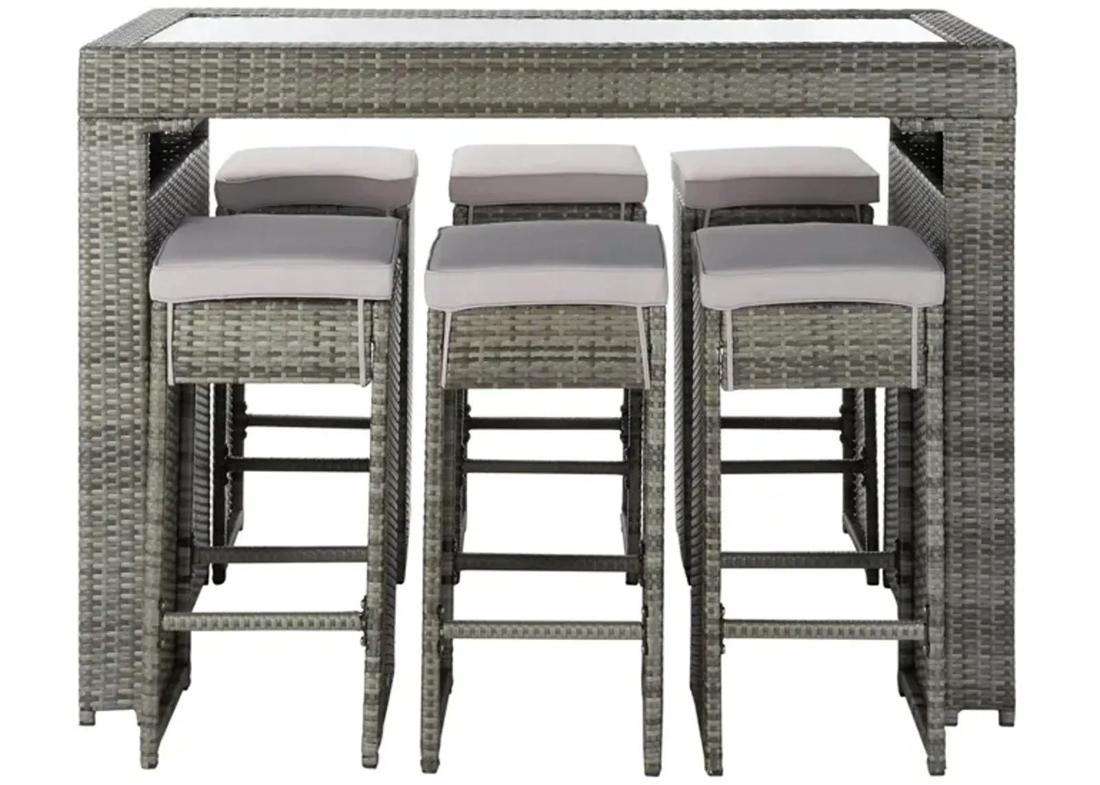 Bryant 7-pc. Outdoor Dining Set in Dark Slate Gray by Safavieh