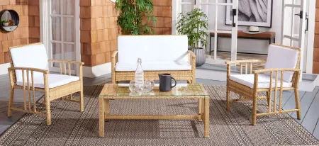 Dalit 4-pc. Patio Set in Natural / White by Safavieh