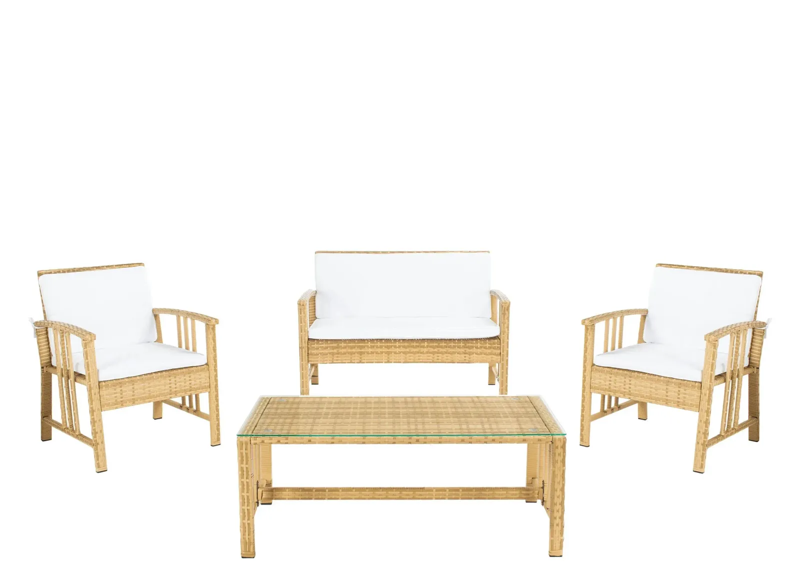 Dalit 4-pc. Patio Set in Natural / White by Safavieh