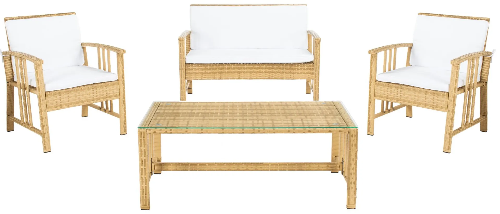 Dalit 4-pc. Patio Set in Natural / White by Safavieh