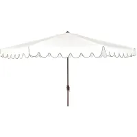 Doreen 11 ft Rnd Crank Umbrella in White by Safavieh