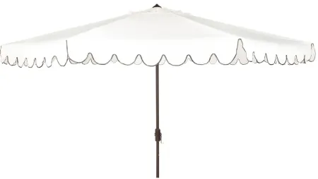 Doreen 11 ft Rnd Crank Umbrella in White by Safavieh